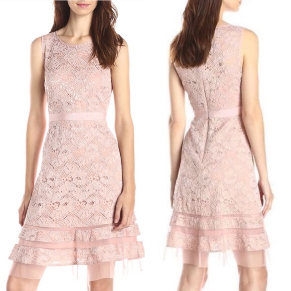 bcbg pink lace dress
